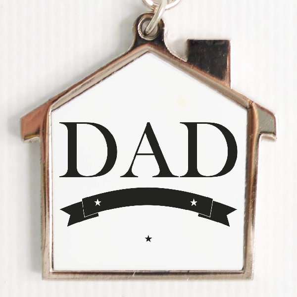 Personalised Key Ring Metal House Dad Since Panoramic Balloon