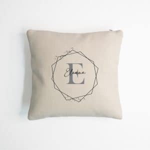 Personalised Pillow Linen- Geometric Initial and Name