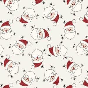 Uniqueco Bio Glitter FSCM Rollwrap 2m Xmas Fun Santa Head