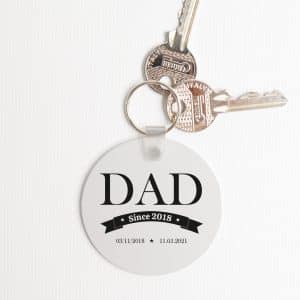 Personalised Round Keyring - Dad Since