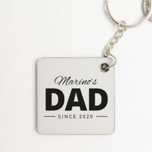 Personalised Square Keyring - Dad Since (Year) with Name