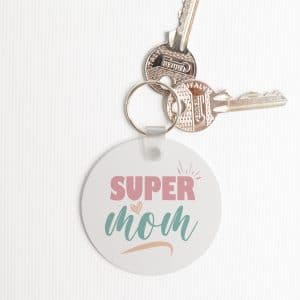 Personalised Keyring Round- SuperMom