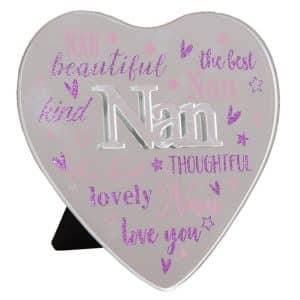 Mirror Heart Plaque with 3D Title - Nan **MULTI 6**