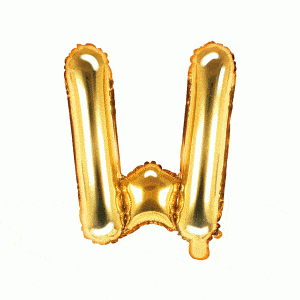 Foil Balloon Letter   W  , 35cm, gold