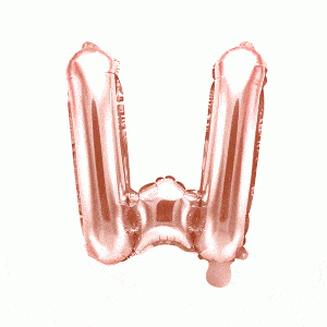 Foil Balloon Letter   W  , 35cm, rose gold