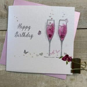 PINK BUBBLES BIRTHDAY CARD