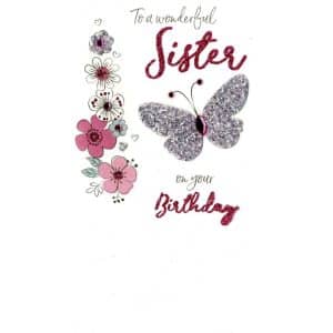 Sister - Butterfly & Flowers