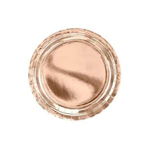 Rose Gold Round paper plates 23cm:   1pkt/6pc.