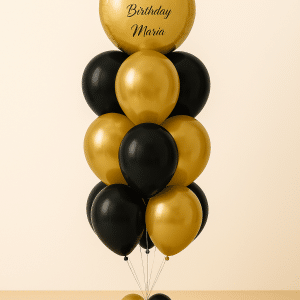 Helium Balloon Bouquet with 12 latex and Personalised Balloon