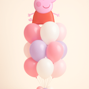Helium Balloon Bouquet with 12 latex and Peppa