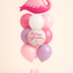 Helium Balloon Bouquet with 12 latex and Flamingos
