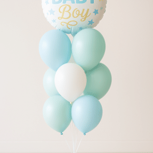 Helium Balloon Bouquet with 9 latex and Baby Boy