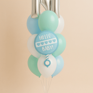 Helium Balloon Bouquet with 9 latex and Initial