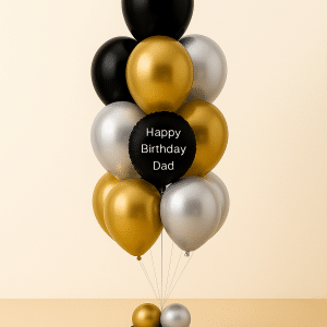 Helium Balloon Bouquet with 9 latex and Personalised message