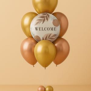 Helium Balloon Bouquet with 6 Latex balloons and Foil