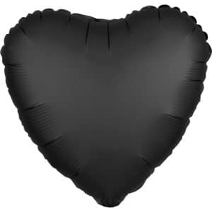 Heart Satin Luxe Onyx 43cm