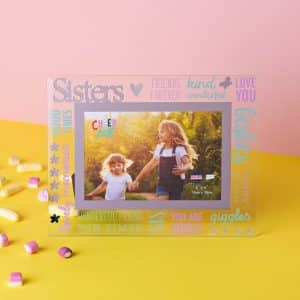 Cheerfull Glass Photo Frame 3D Word 6" x 4" - Sister