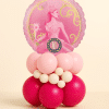 Wicked Glinda pink balloon centrepiece with hot pink and blush latex balloons and round Glinda foil balloon