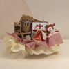 Fox-themed baby gift box with fox comforter and soft toy, silicone bib, cup, cutlery and teether, presented with ivory and dusty rose wrapping.