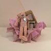 Blush bunny baby gift box with matching silicone bib and cup, beautifully presented with pink and dusty rose wrapping.